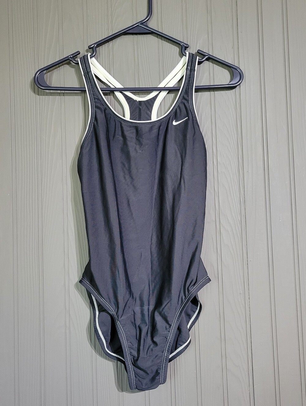 Nike One-Piece Swimsuit Racerback Competition Black Women's Size 10
